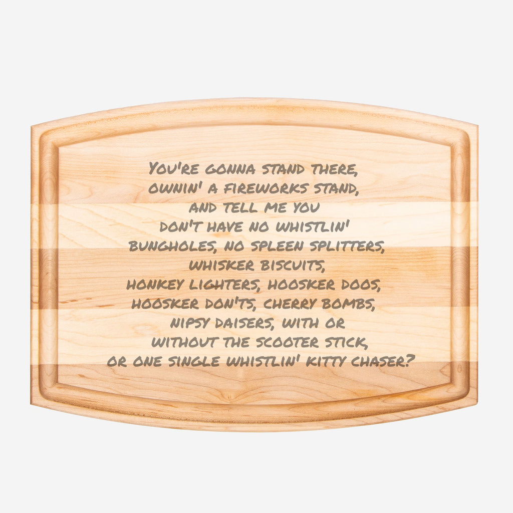 Arched Wood Cutting Board with Groove - 12" x 9"