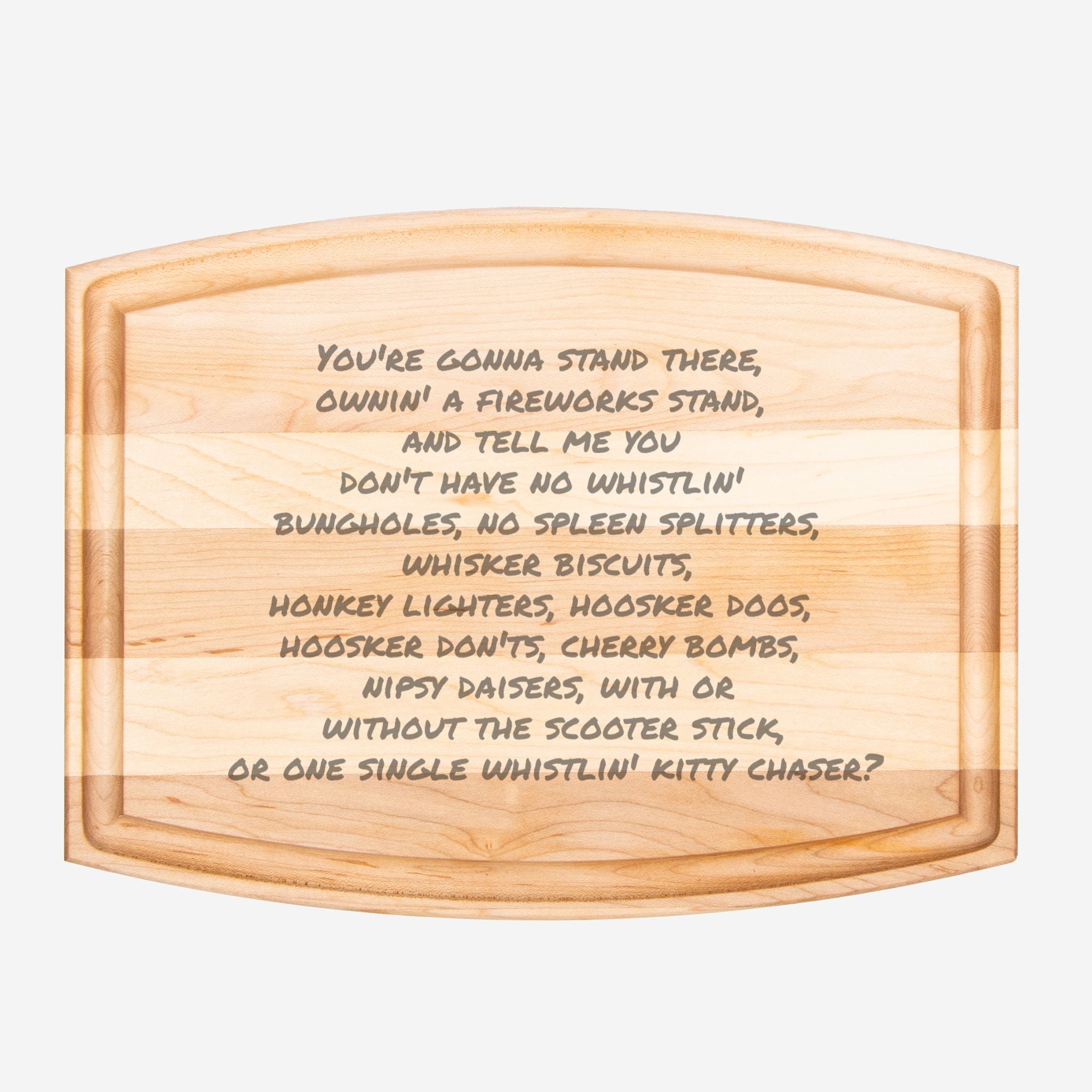 Arched Wood Cutting Board with Groove - 12" x 9"