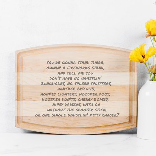 Arched Wood Cutting Board with Groove - 12" x 9"